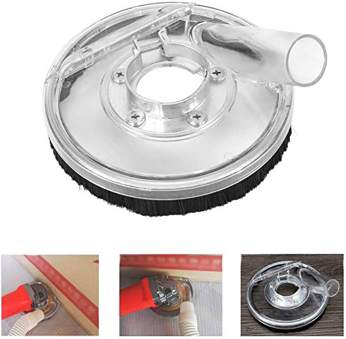 GOTOP 80-125mm Clear Vacuum Dust Shroud for Angle Grinders - Dry Grinding Cover with Dust Collection for Concrete, Tile & Masonry Work - Perfect for Renovation and DIY Projects