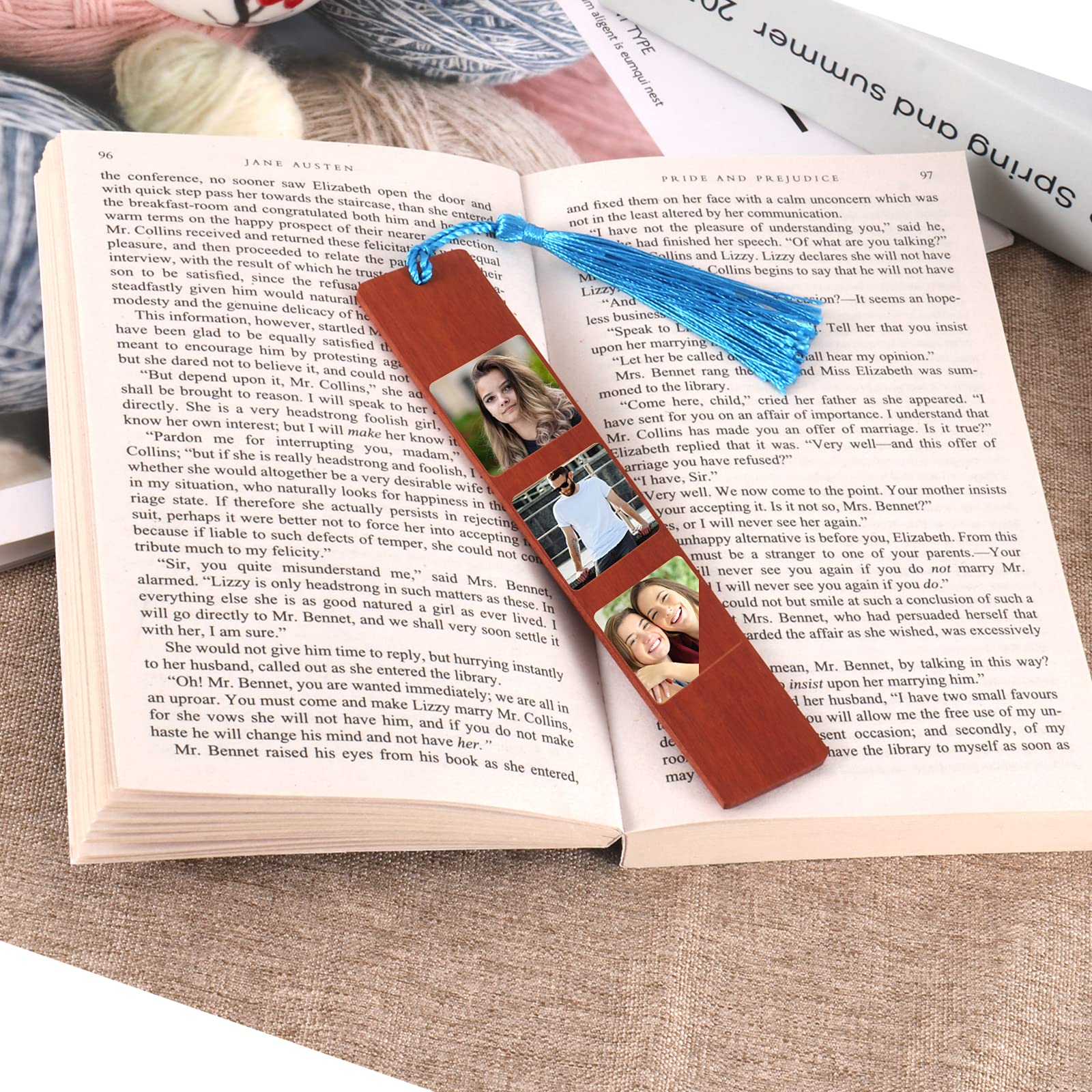 Custom Personalized Photo Bookmarks - Double-Sided Wooden Bookmark with Text & Images - Great for Gifts, Reading Accessories & DIY Projects