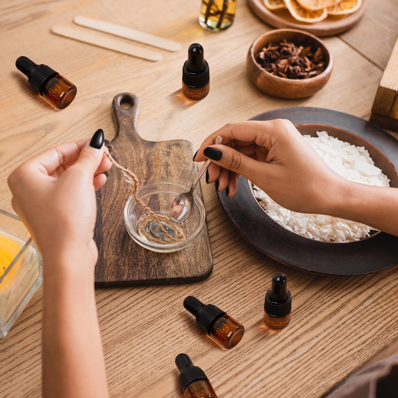 200 Pcs 1ml Amber Mini Glass Dropper Bottles with Lids - Travel Essential Oil Containers, Cosmetic Sample Vials, Perfume Liquid Storage - Perfect for DIY Beauty Products, Aromatherapy & Travel Toiletries