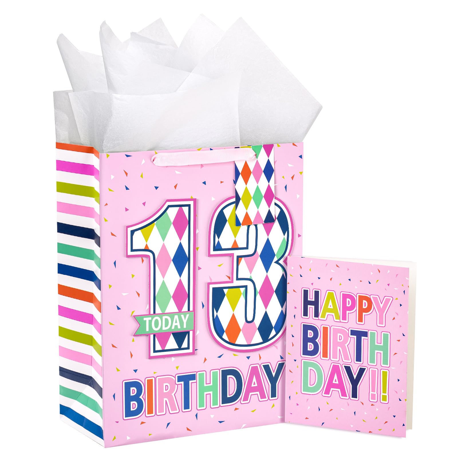 Pink Birthday Gift Bag with Card for Girls - Party Favors & Gifts