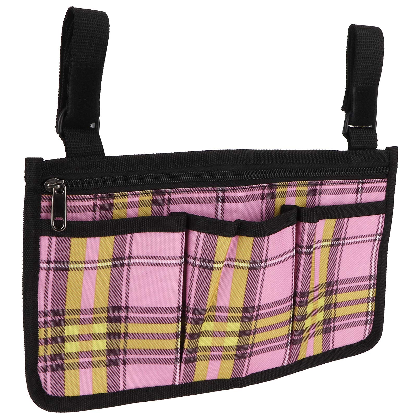 Zerodis Wheelchair Side Bag with Multiple Pockets - Hanging Organizer Pouch for Storage, Sundries, Wallet & Snacks - Convenient Wheelchair Accessories for Elderly & Disabled (Red) - Perfect for Daily Use, Travel & Outdoor Activities