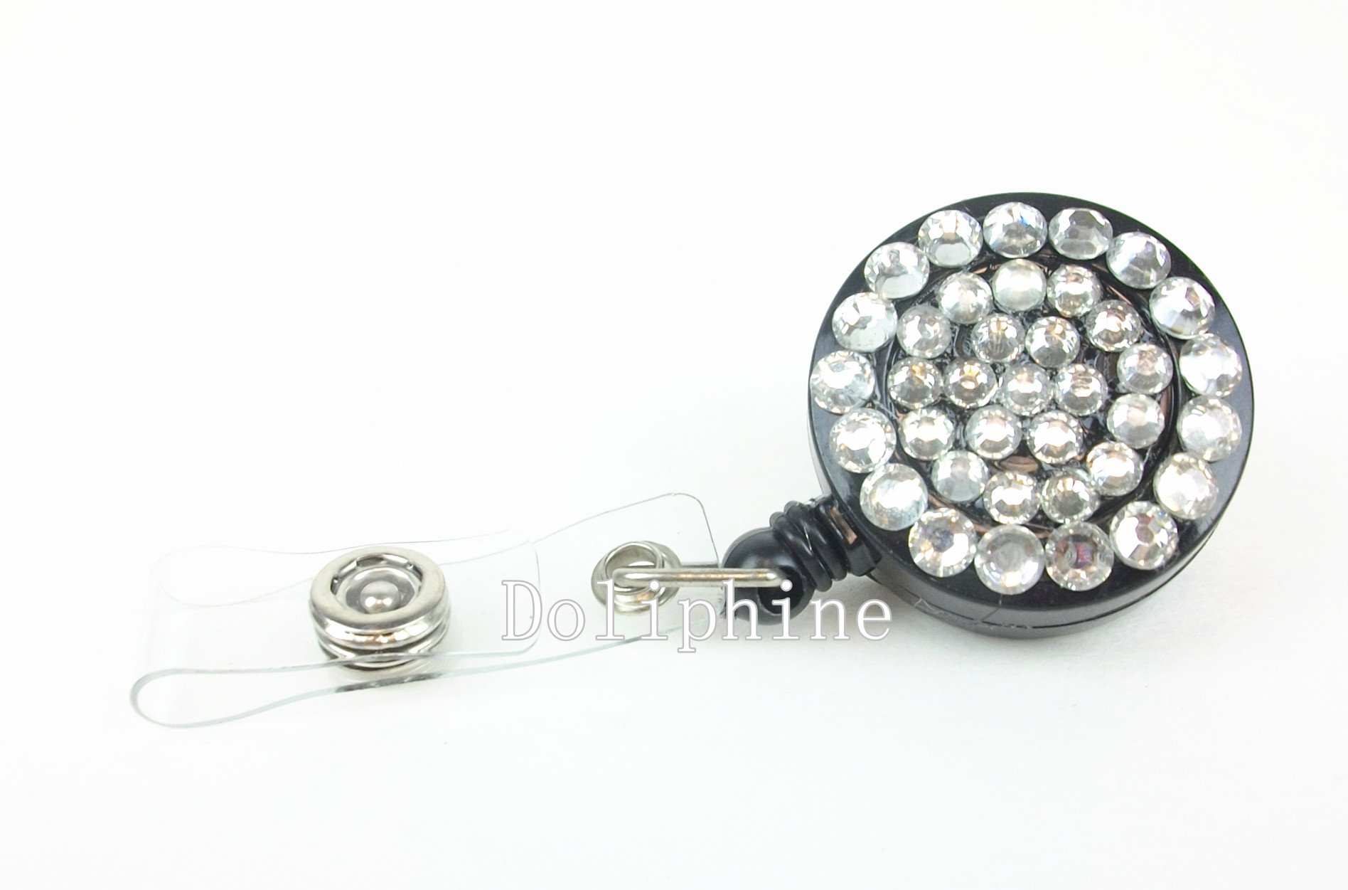 25 Colors Rhinestone Badge Reel - Retractable ID Badge Holder with Multi-Color Options (Clear) for Nurses, Teachers, and Healthcare Professionals