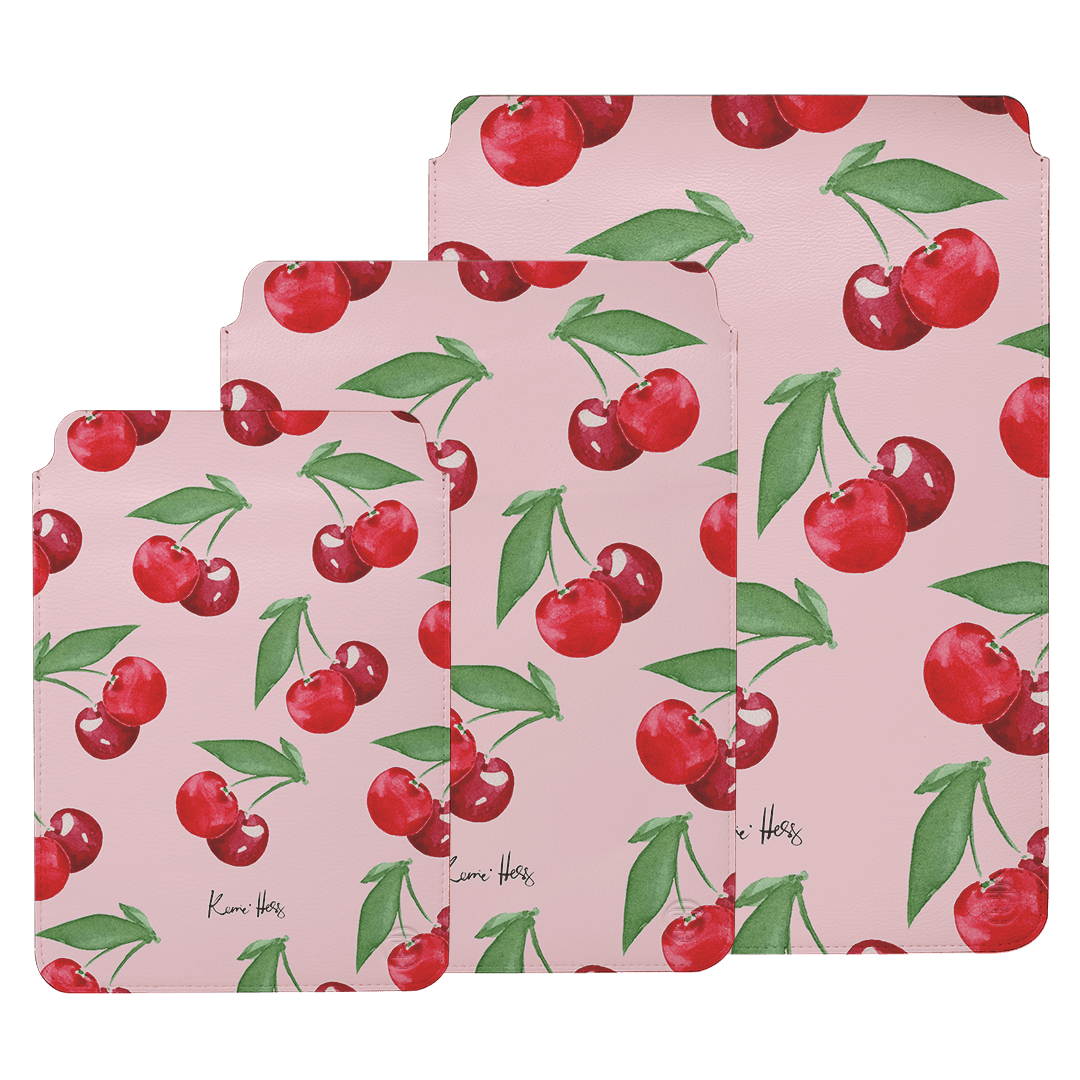 Cherry Rose Laptop Sleeve 13-15 Inch & iPad Case 10.2-12.9 Inch - Soft Protective Padded Cover for MacBook, iPad Pro, Air - Perfect for Work, Travel & School Accessories