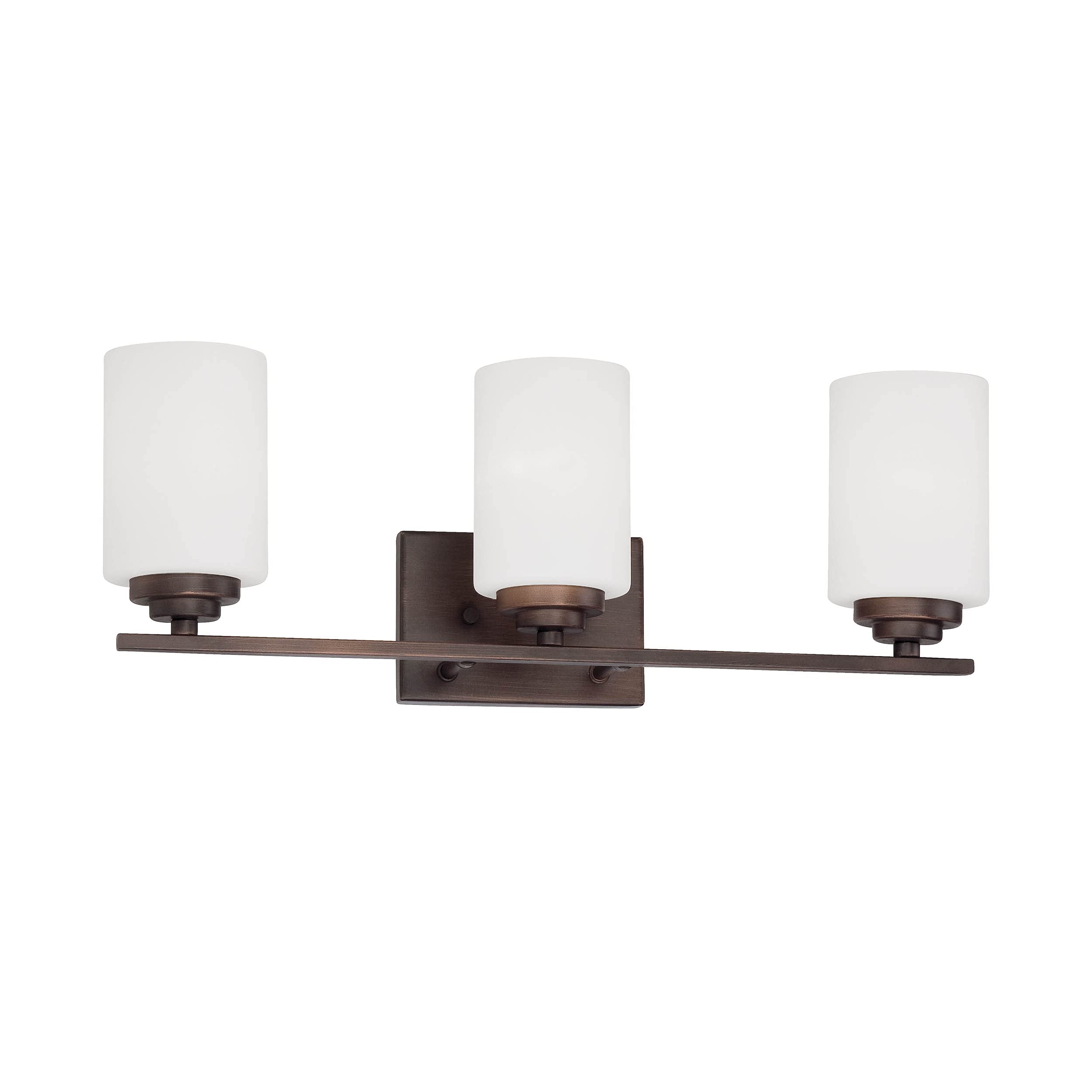ML Lighting 3183-RBZ Three Light Bathroom Vanity Fixture in Bronze/Dark Finish - Perfect for Modern Master Bathroom, Powder Room or Dressing Area Lighting