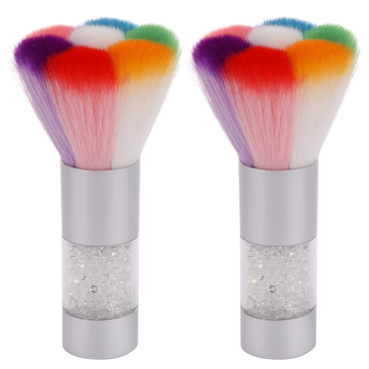 2 Pcs Nail Art Dust Brush & Powder Remover Set for Acrylic & Gel UV Nails - Perfect for Salon & DIY Manicure at Home