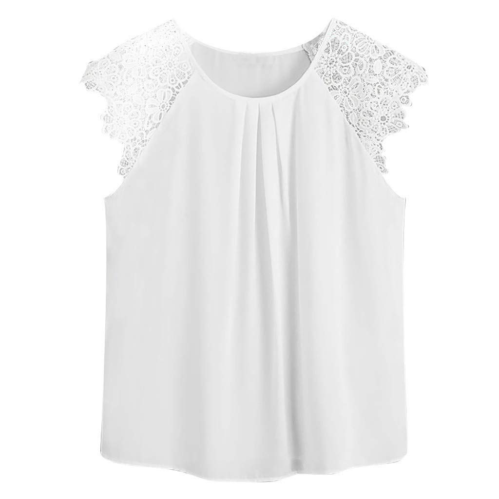 Ideology Plus Size Women's Tops - Floral & Solid Blouse with Lace Detail, Casual Shoulder Tops in Black | Perfect for Office Wear, Date Nights & Everyday Fashion