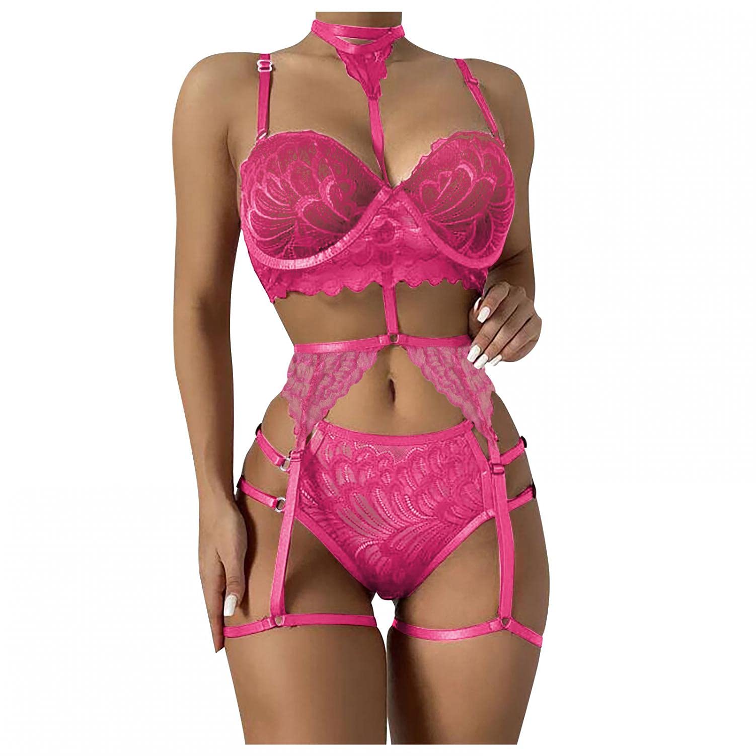 Sexy Lingerie Set for Women - Lace Corset with Cut Out Design, Bowknot Bra & Panty Teddy Babydoll Two Piece Outfit | Perfect for Valentine's Day, Bridal Shower, Honeymoon & Romantic Nights