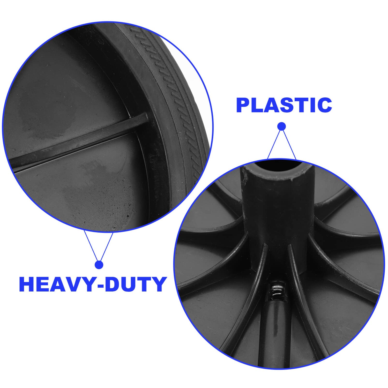 Cabilock 2-Pack Trash Can Replacement Wheels - Heavy Duty Rubber Garbage Bin Wheels, Wastebasket Pulley Accessories (Black) - Perfect for Outdoor/Indoor Trash Cans, Dumpsters & Recycling Bins