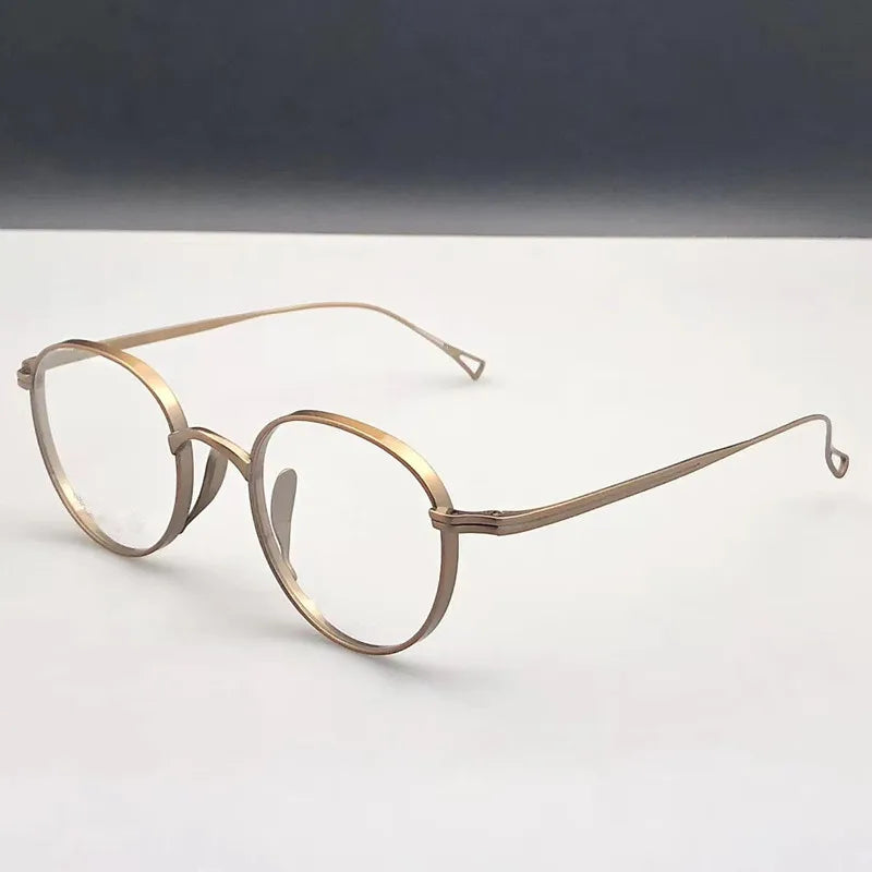 Aimee Unisex Full Rim Round Oval Titanium Eyeglasses 112113 - Lightweight & Durable Eyewear for Men & Women - Perfect for Reading, Work, and Everyday Use