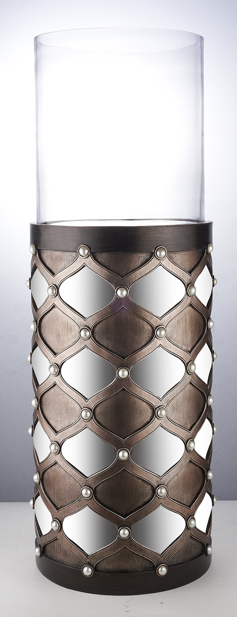 OK Lighting Arabesque Floor Candle Holder - 31 Inch Tall Modern Home Decor for Living Room, Bedroom, or Wedding Centerpiece - Creates Romantic Ambiance with Candles