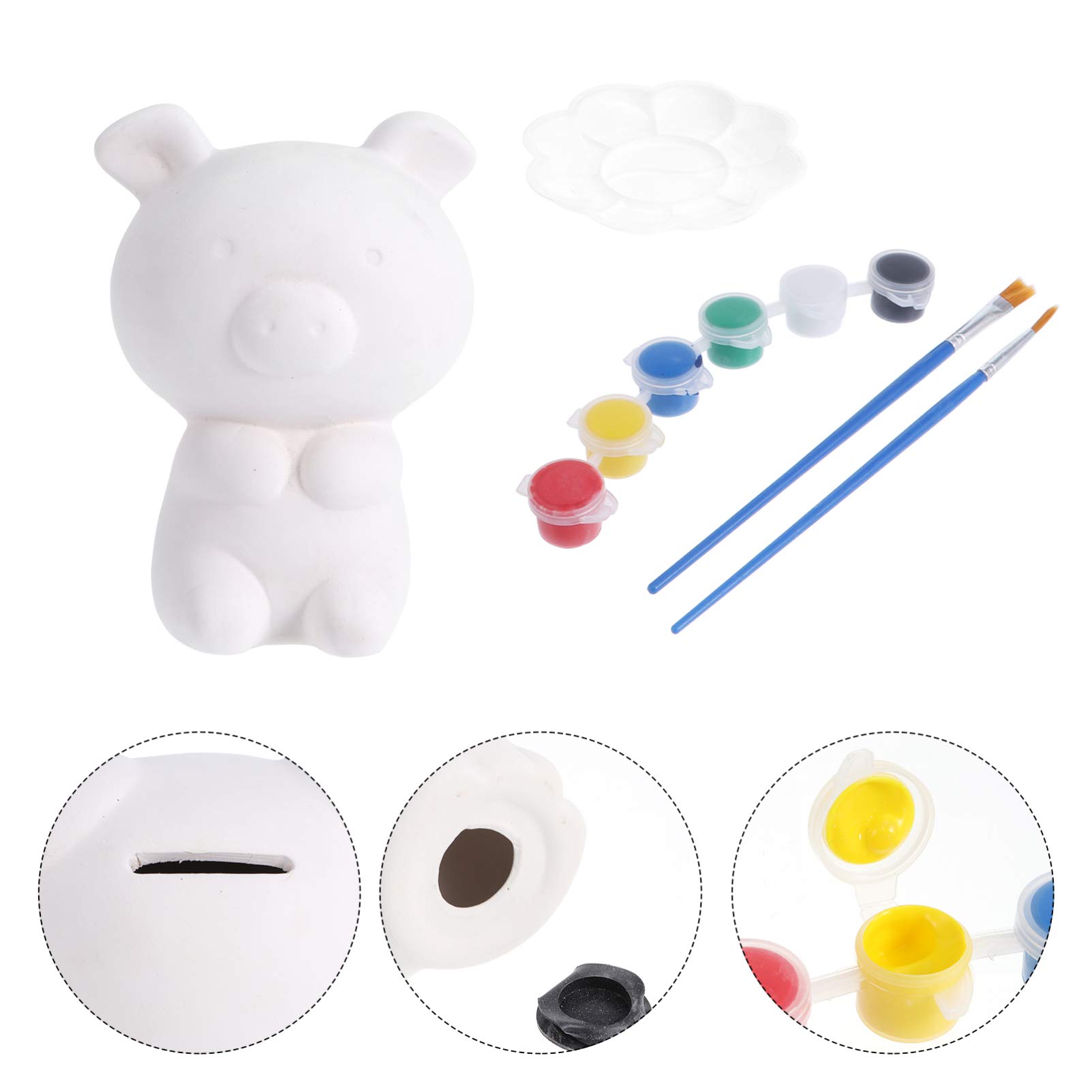 DIY Paint Your Own Ceramic Piggy Bank Kit - Unfinished White Ceramic Bank for Kids & Adults - Creative Painting Craft for Birthday Gifts & Home Decor (Pig Shape) - Perfect for Art Classes, Party Activities & Family Bonding Time