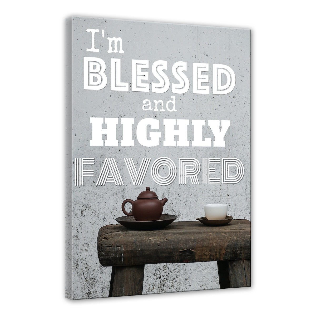 Blessed & Highly Favored Inspirational Wall Art - Gallery Wrapped Canvas Print by Norman Wyatt Home - Perfect for Living Room, Bedroom & Office Decor