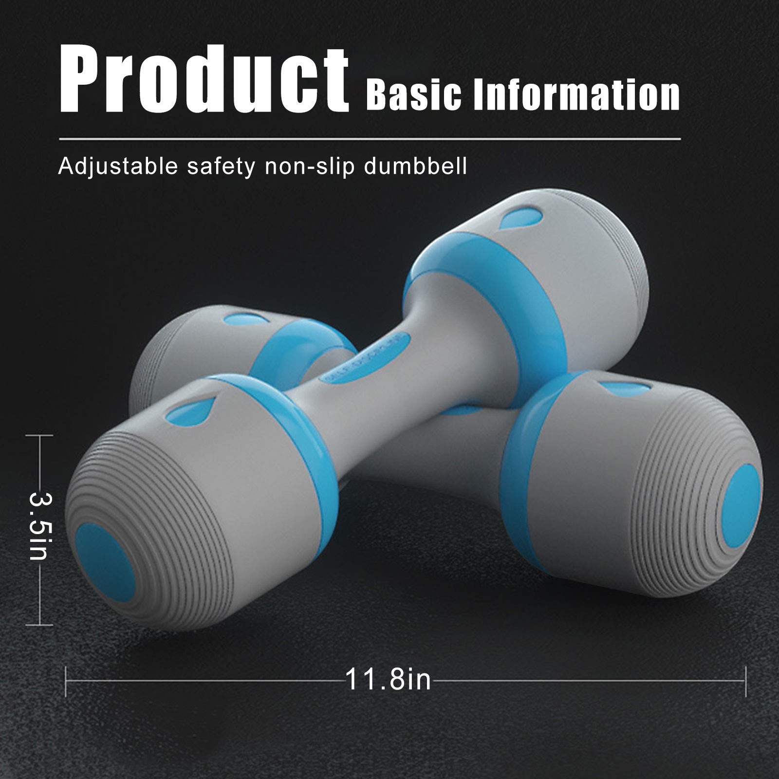 Adjustable Dumbbell Set 5-in-1 with Non-Slip Neoprene Grip - Home Gym Equipment for Full Body Workout, Strength Training & Office Fitness - Includes Weight Plates for Versatile Exercise Routines