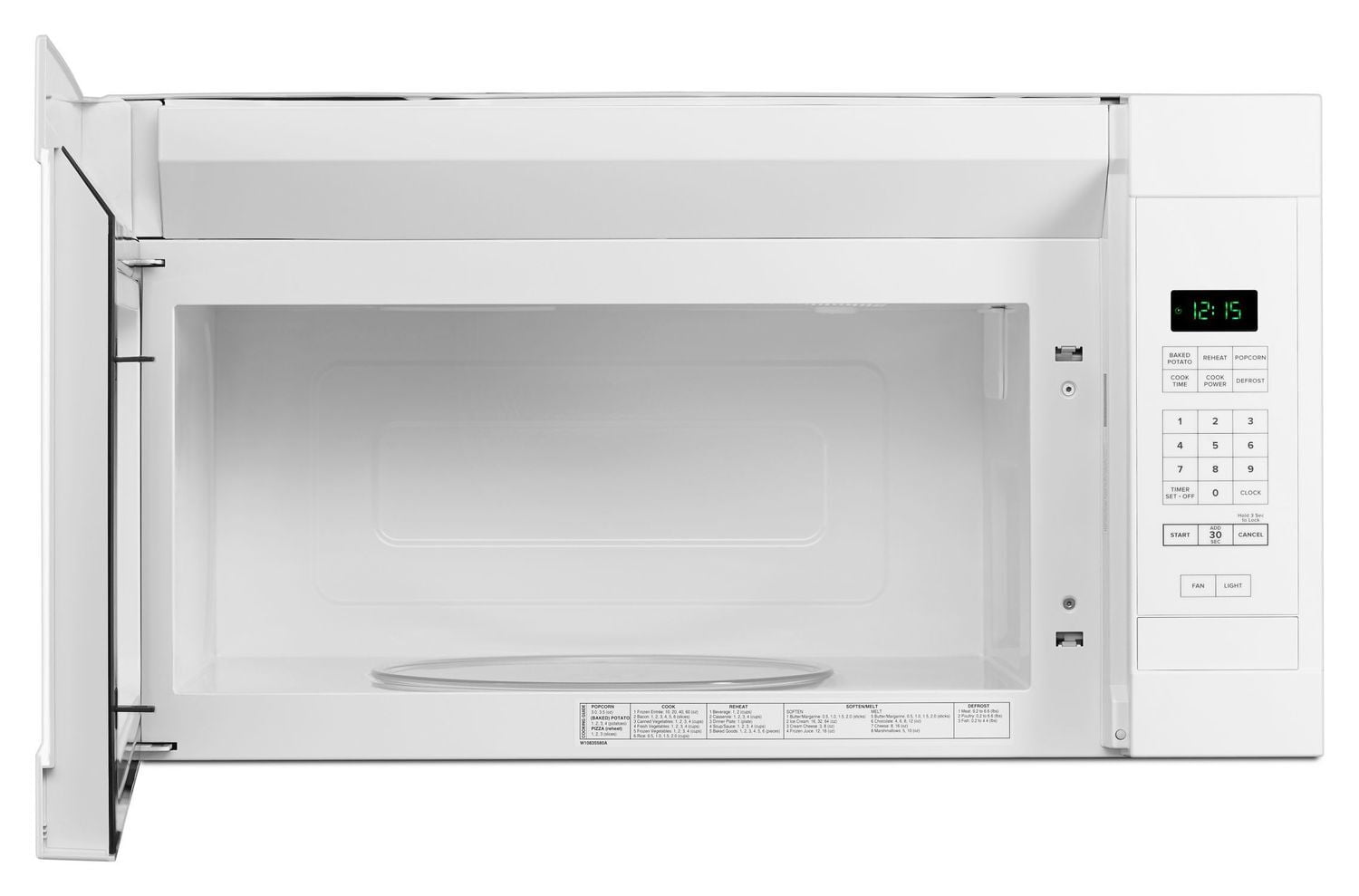 Amana AMV2307PFW 1.6 Cu. Ft. Over The Range Microwave Oven - 30-Second Quick Add Button - White - Perfect for Kitchen Remodeling & Small Space Cooking