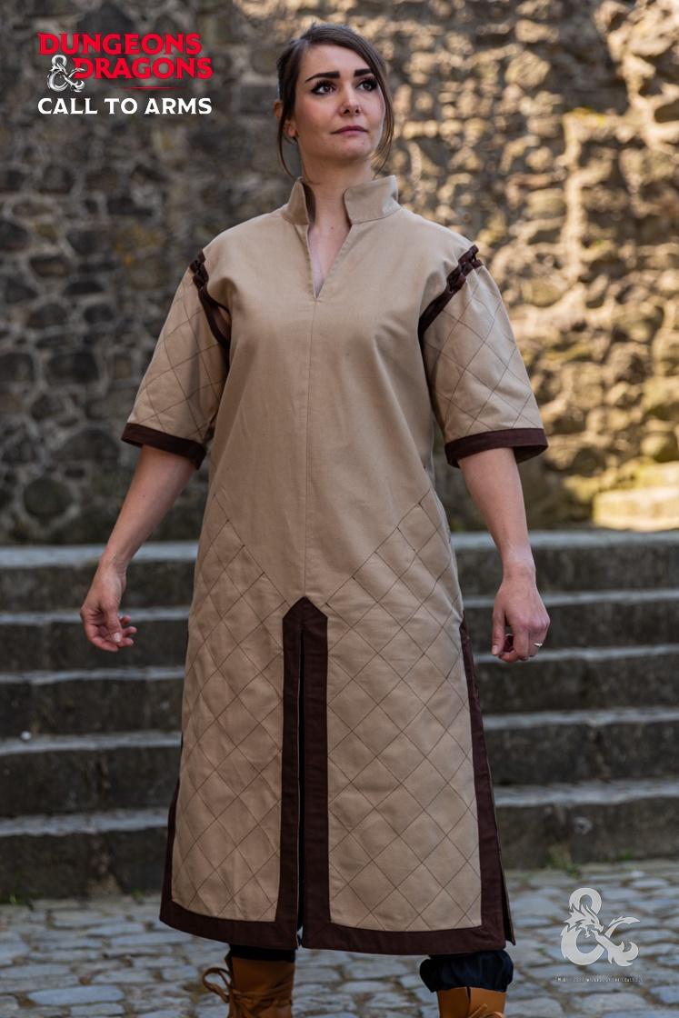 Dungeons & Dragons Fighter Tunic - Medieval Hemp Costume for Cosplay & LARP - Brown Fantasy Outfit for Roleplaying Games & Renaissance Fairs