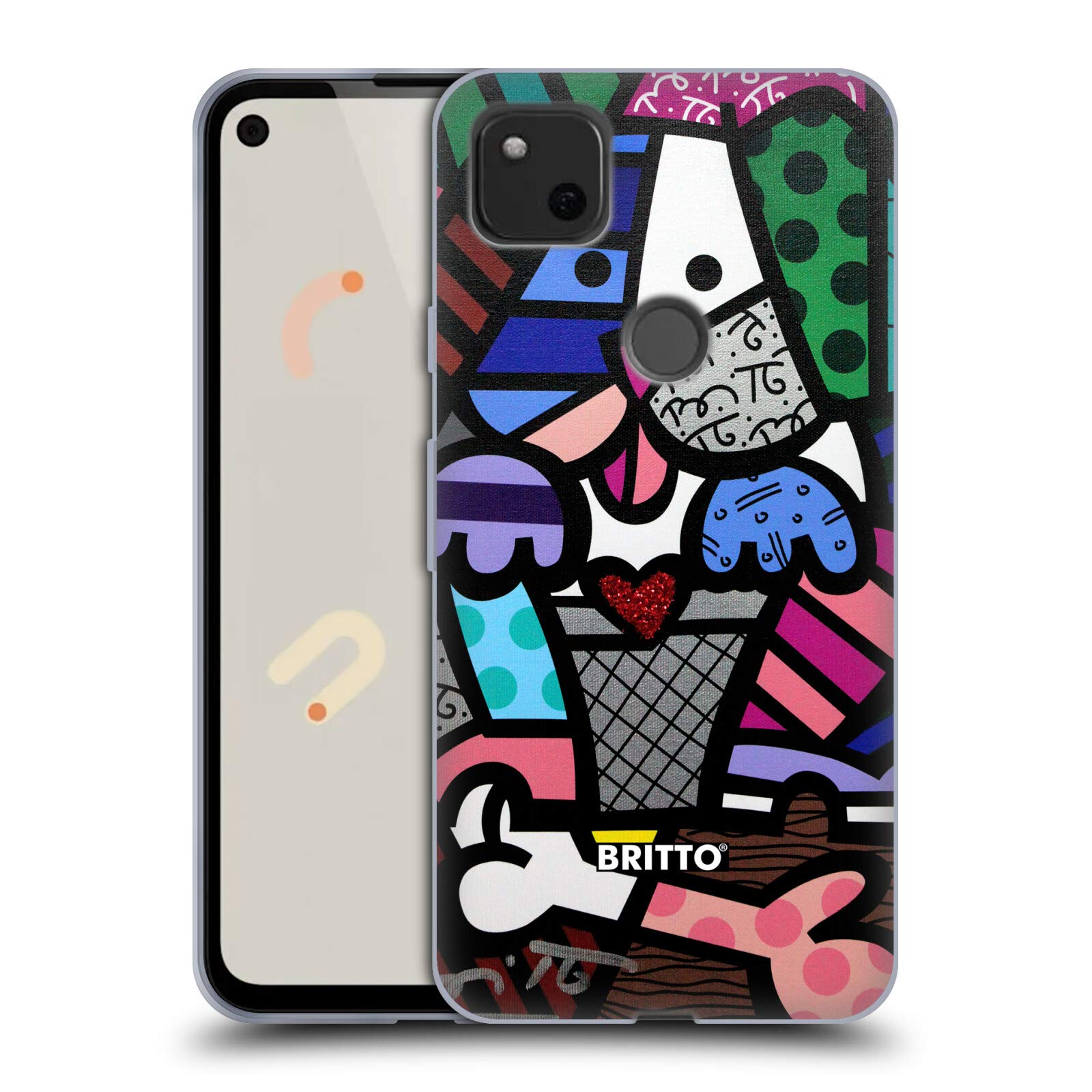 Britto Puppy Love Phone Case for Google Pixel 4a - Abstract Art Protection for Daily Use