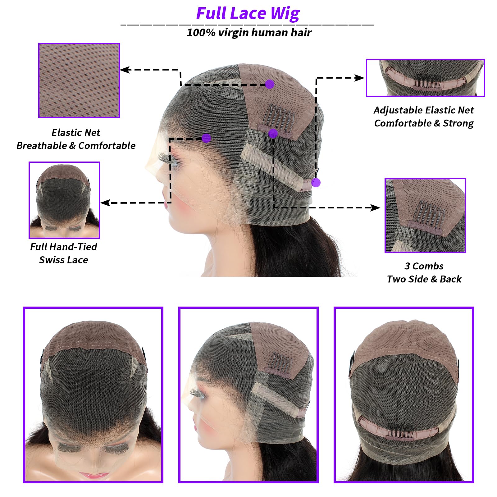 FASHION PLUS 15A Brazilian Human Hair Full Lace Wig - 180% Density Body Wave Real Hair HD Transparent Invisible Lace Front Wig Handmade for Women | Perfect for Daily Wear, Cosplay, Weddings & Special Occasions