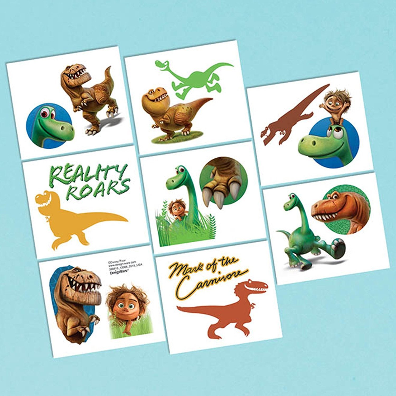 Disney The Good Dinosaur Temporary Tattoos for Kids - 24-Pack Dinosaur Party Favors, Birthday Gifts & Halloween Costume Accessories - Perfect for Birthday Parties, School Events & Themed Celebrations
