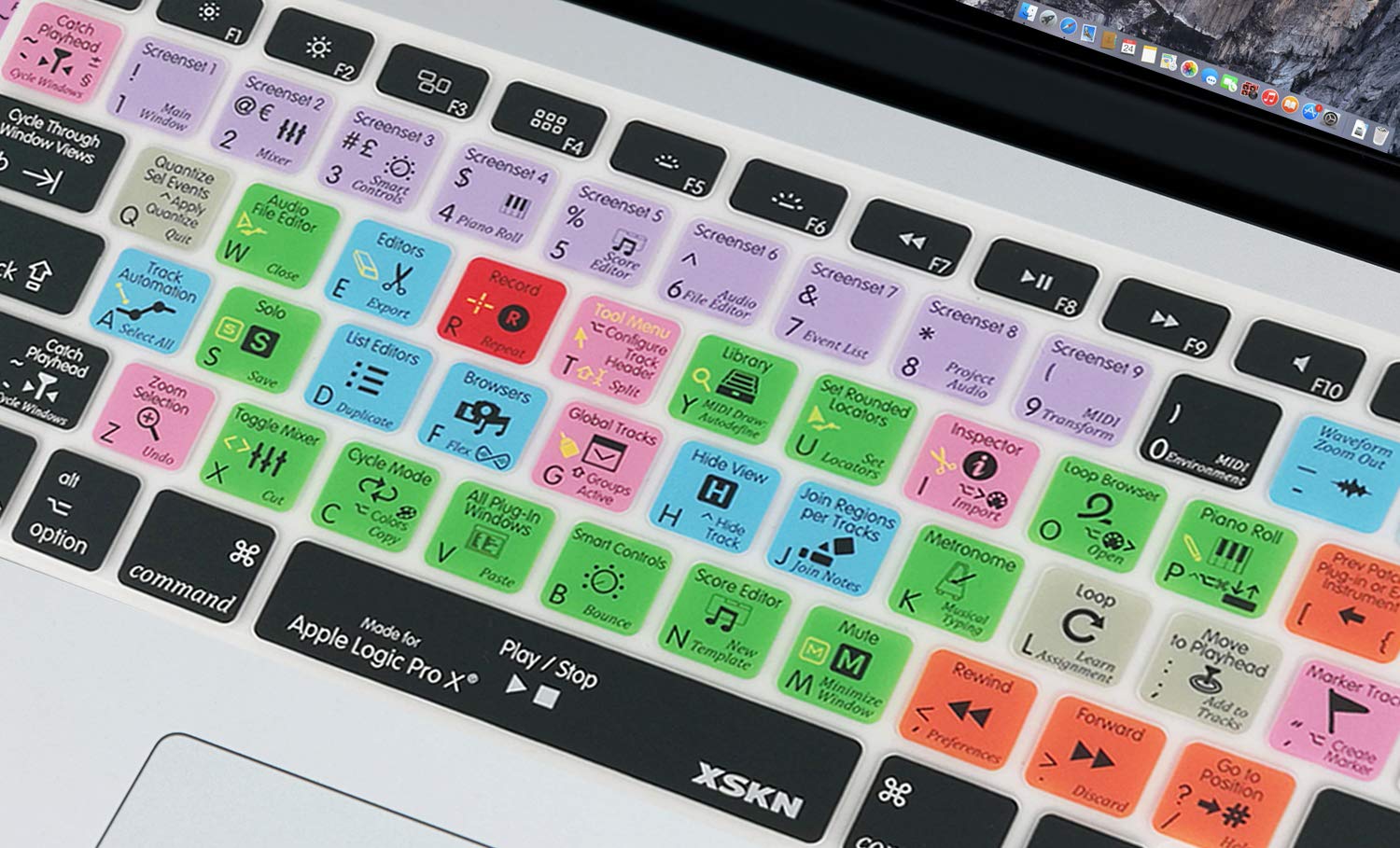 XSKN Logic Pro Shortcut Keyboard Silicone Cover for MacBook Air 13