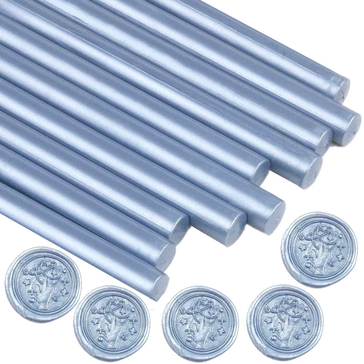 ONWINPOR 10pcs Gray Blue Wax Sealing Sticks for Wax Seal Stamp - 0.43