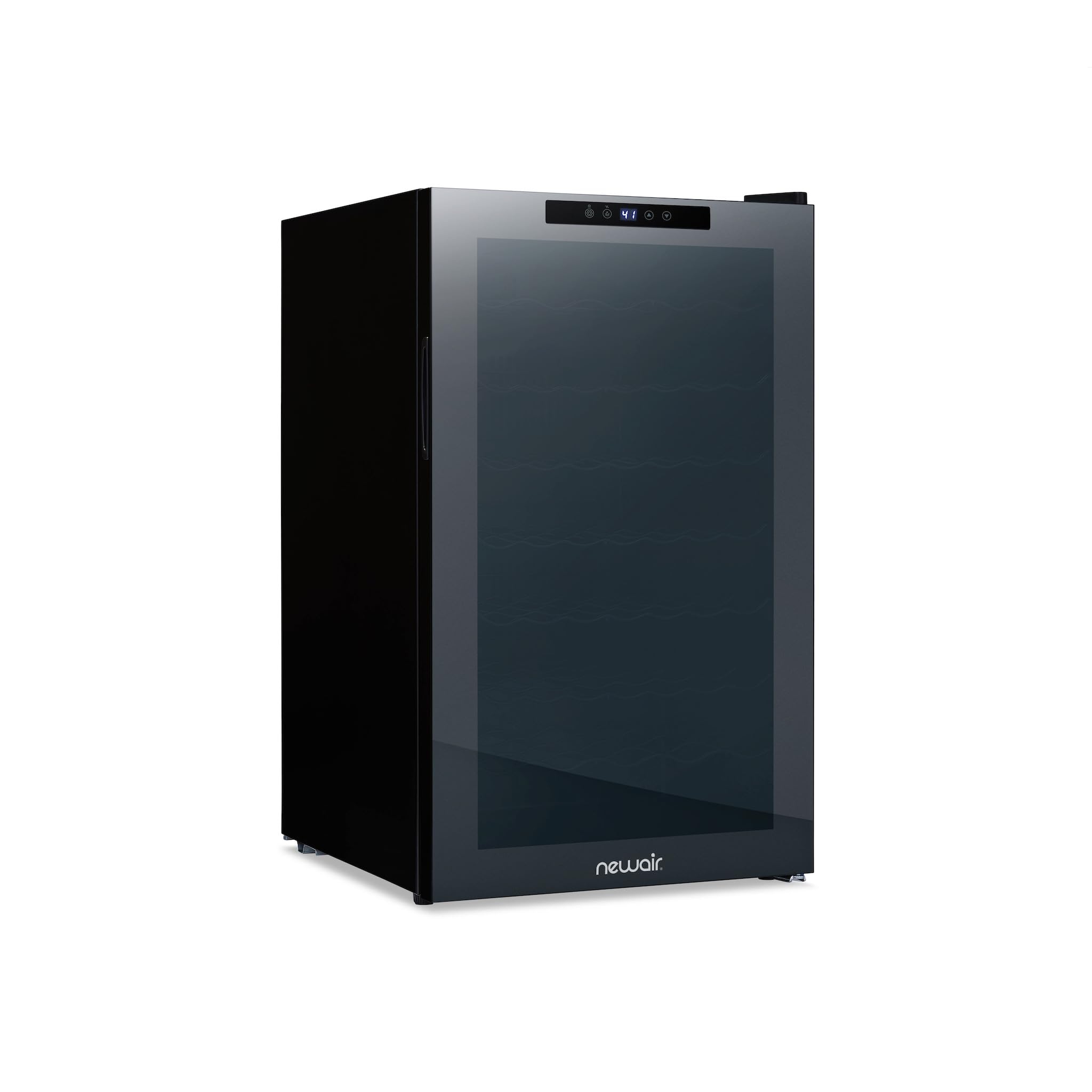 NewAir 51 Bottle Wine Cooler Refrigerator - Freestanding Mirrored Beverage Fridge with Double-Layer Tempered Glass & Compressor Cooling for Red, White & Sparkling Wine | Perfect for Home Bars, Restaurants & Wine Cellars