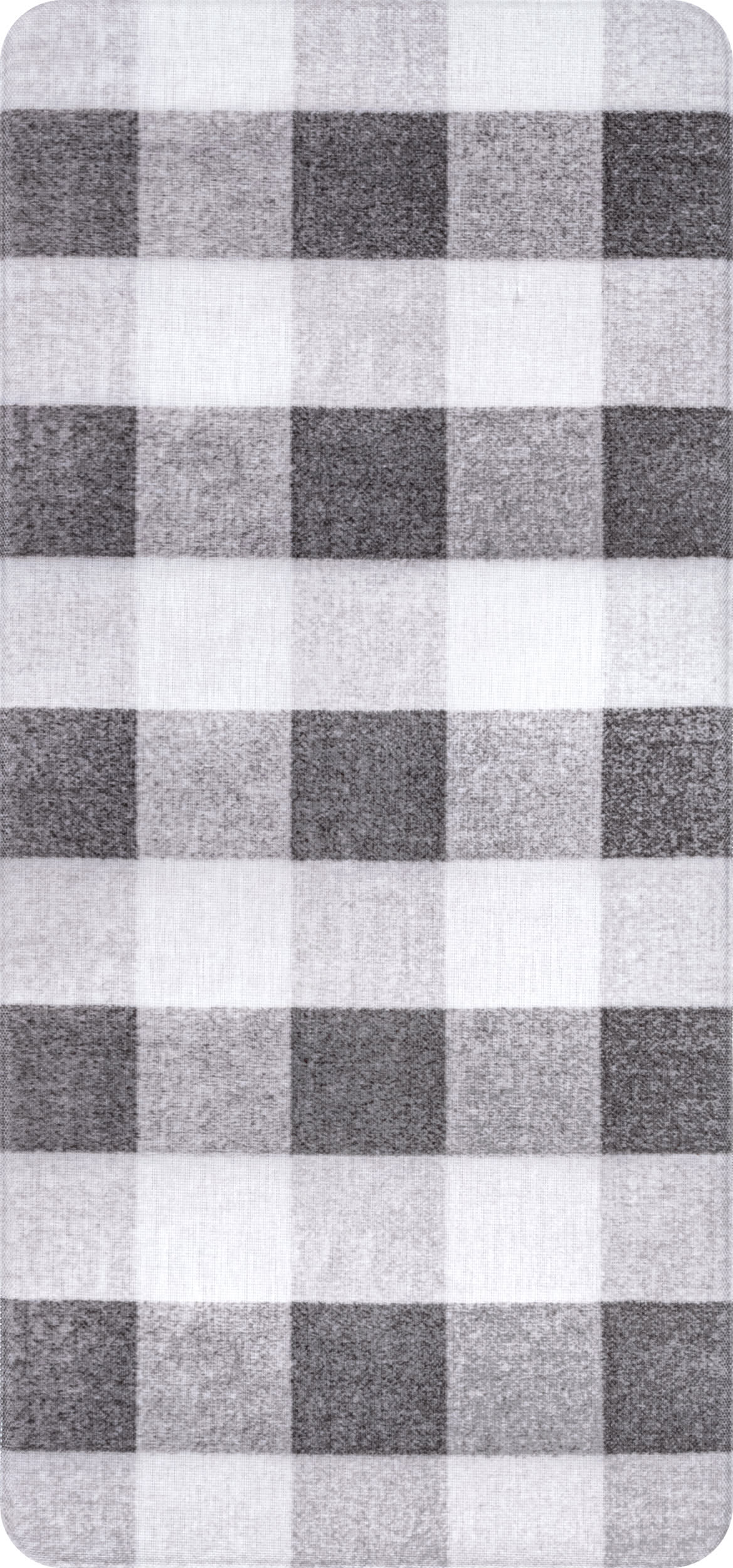 Buffalo Plaid Printed Anti Fatigue Kitchen Mat - Soft & Comfortable Standing Mat for Work, Home, or Office - Grey Checkered Floor Mat for Cooking, Standing Desk, and Laundry Room
