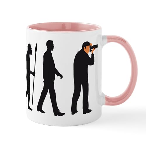White/Pink Inside - Evolution Of Man Photographer Mugs