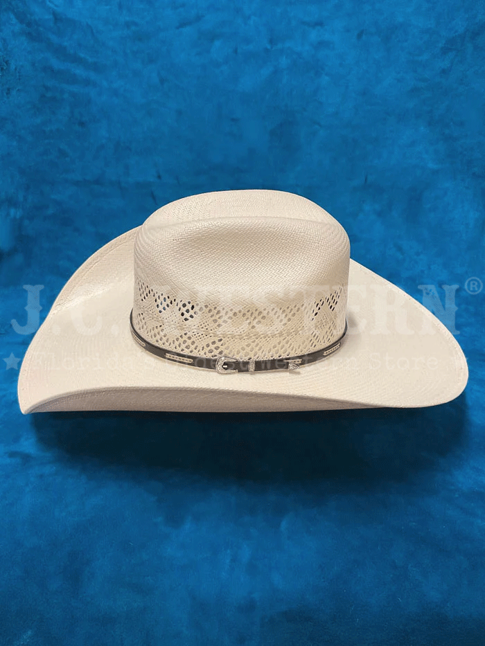 Larry Mahan MSP430BUHX 10X BUCKHORN Straw Cowboy Hat in Ivory - Perfect for Western Rodeo, Country Music Festivals & Outdoor Adventures