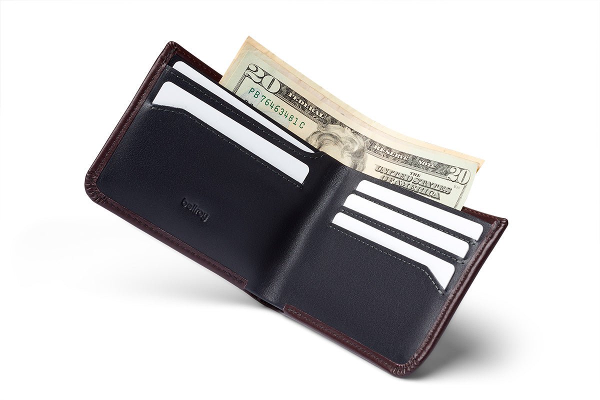 BELLROY Hide & Seek Bi Fold Wallet for Men - Slim RFID Blocking Leather Wallet in Deep Purple | Perfect for Everyday Carry, Travel & Minimalist Lifestyle