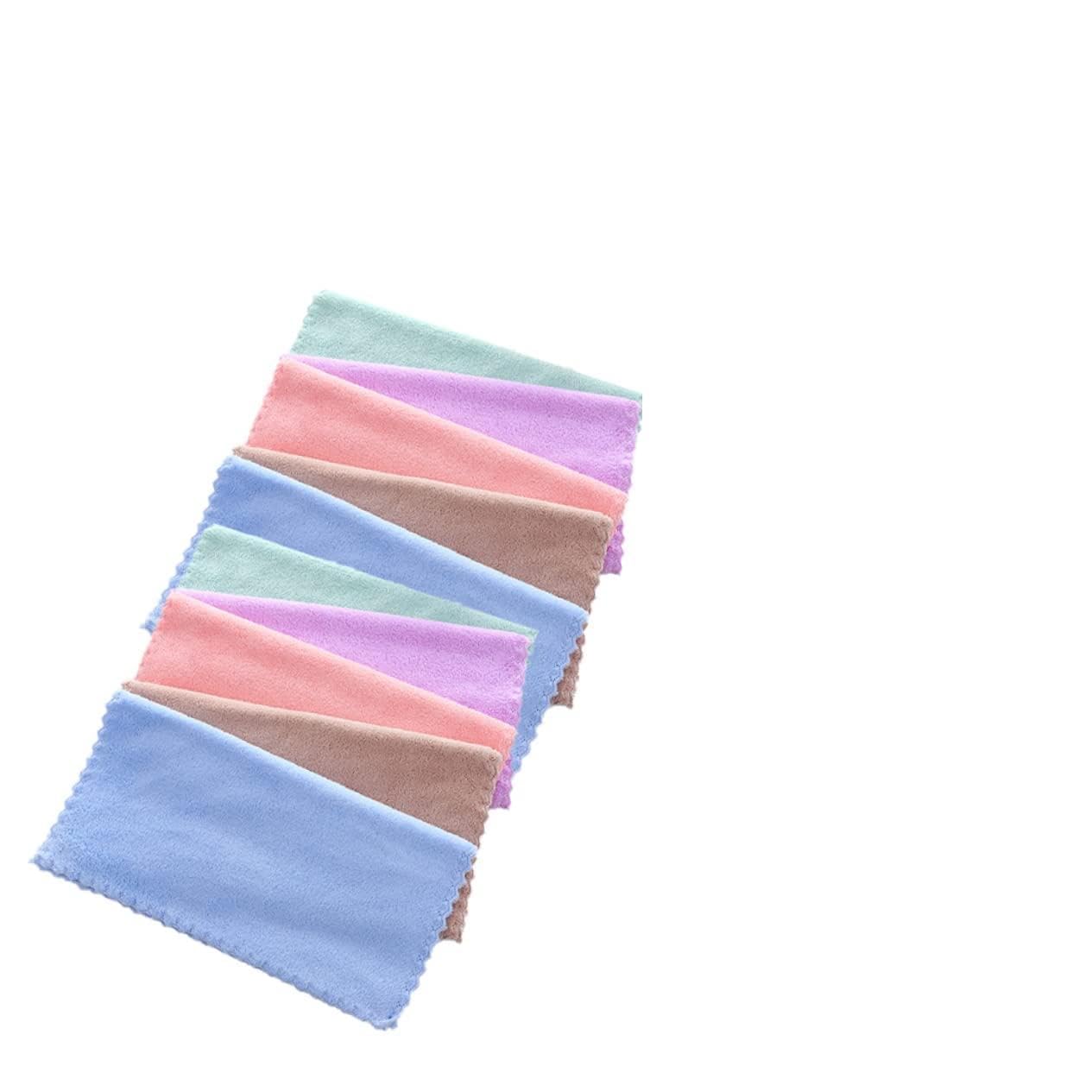 10pcs Coral Fleece Makeup Remover Washcloths & Face Towels - Soft Square Cleansing Cloths for Daily Skincare Routine | Gentle Makeup Removal & Facial Cleansing | Perfect for Travel, Gym & Home Use