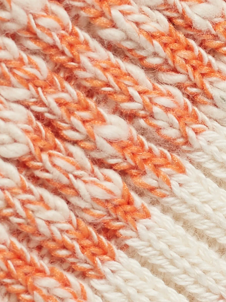Rototo Organic Cotton Slub Stripe Socks - Soft & Breathable Orange Crew Socks for Men & Women - Perfect for Casual Wear, Running & Outdoor Activities