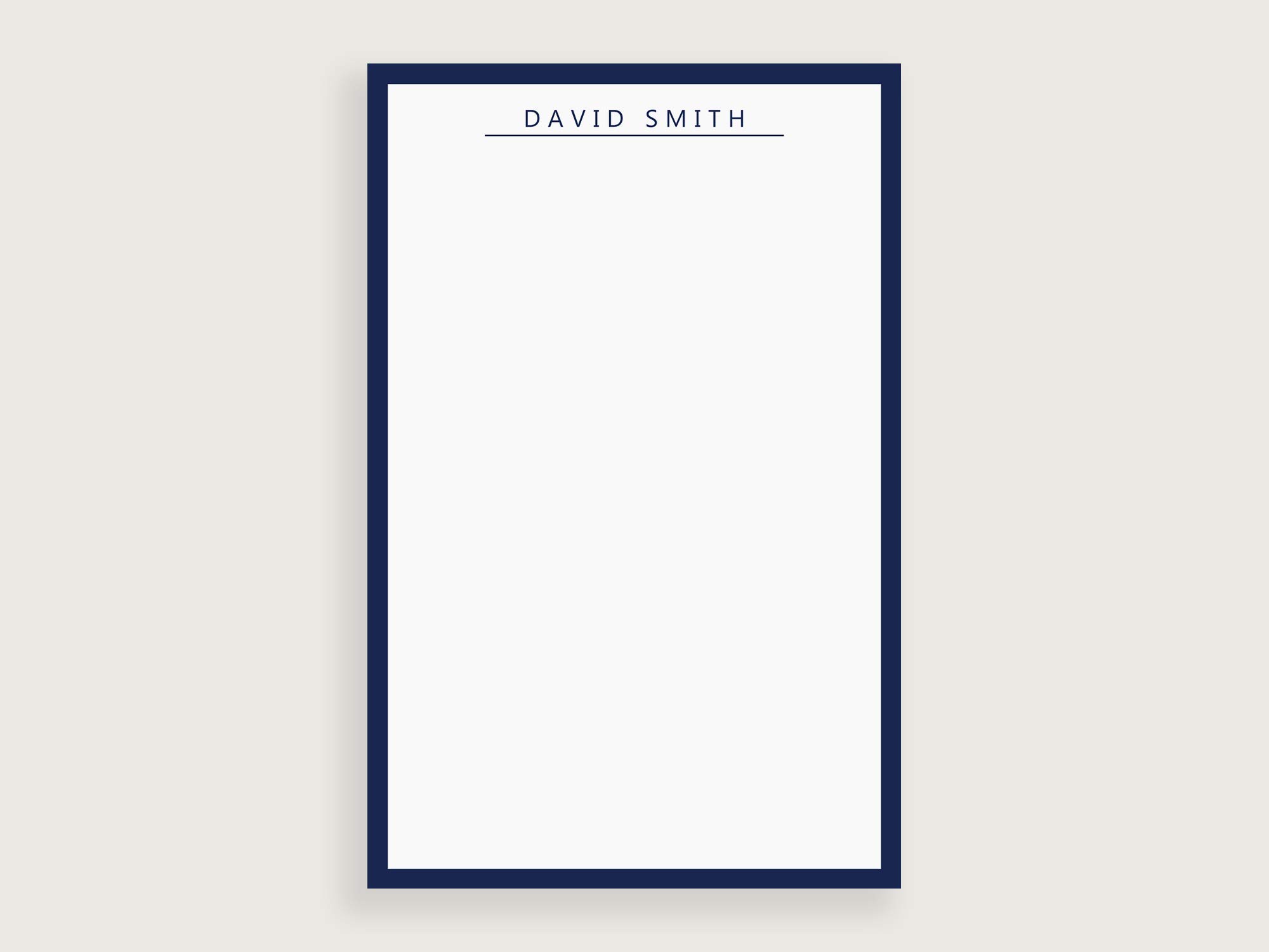 Premium Personalized Navy Notepads for Men - Modern Letter Writing Paper with Lined/Unlined Options - 3 Sizes (Small, Medium, Large) - Perfect for Office, Journaling & Gift Giving