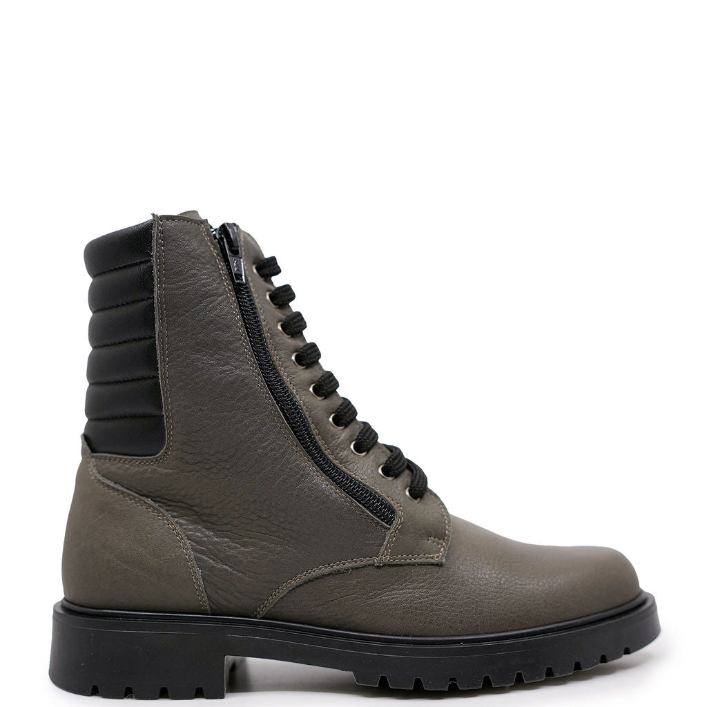 Andanines Women's Gray Waterproof Zipper Boots - Stylish Winter Ankle Boots for Outdoor Hiking, Walking & Fashion