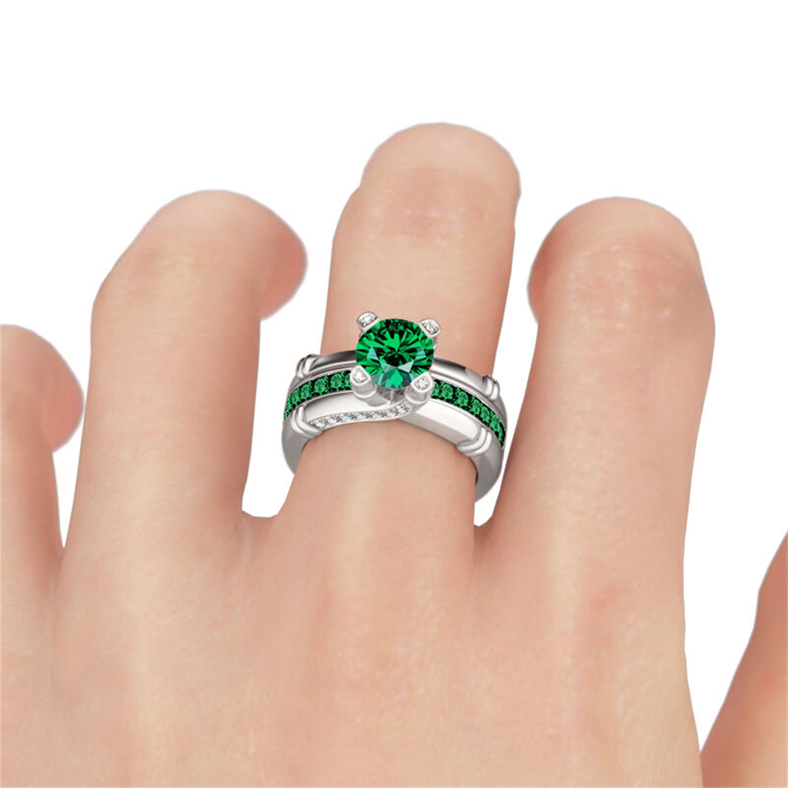 Jeulia Diamond Band Rings for Women - Sterling Silver CZ Interchangeable Ring Sets | Wedding, Engagement, Anniversary, Promise, Bridal Jewelry | Perfect for Gifts & Special Occasions