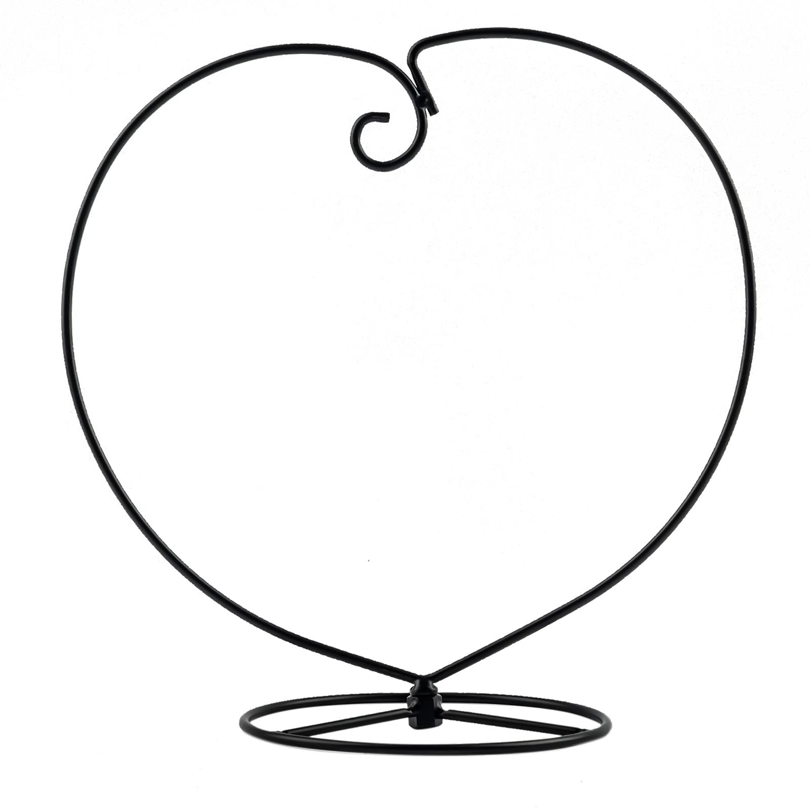Heart-Shaped Ornament Display Stand - 9 Inch Tall Black Iron Hanging Rack for Glass Globes, Air Plants, Terrariums & Witch Balls - Perfect for Home Decor, Weddings & Party Decorations