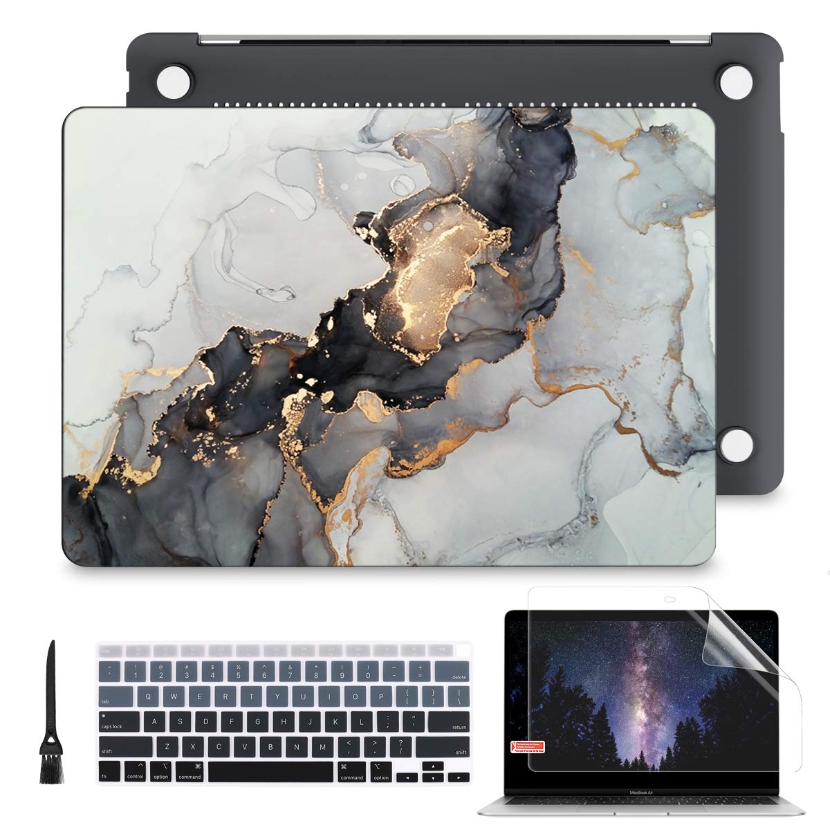Batianda Protective Case for MacBook Air 13 inch (2020 2019 2018 Release A2337 M1 A2179 A1932) - Hard Plastic Shell with Keyboard Cover & Screen Protector for MacBook Air 13