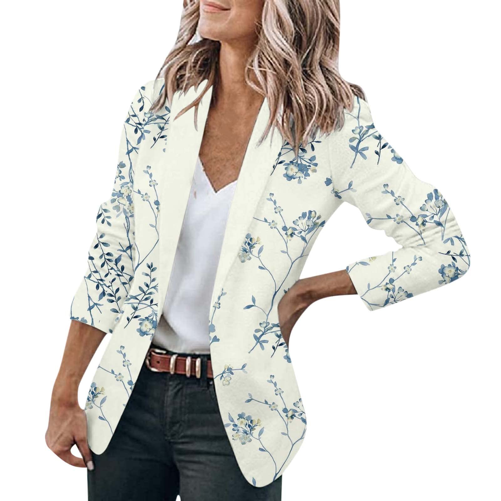 Lightweight 3/4 Sleeve Blazers for Women - Fashion Winter Coat & Casual Cardigan Jacket - Perfect for Office, Business Meetings & Everyday Wear