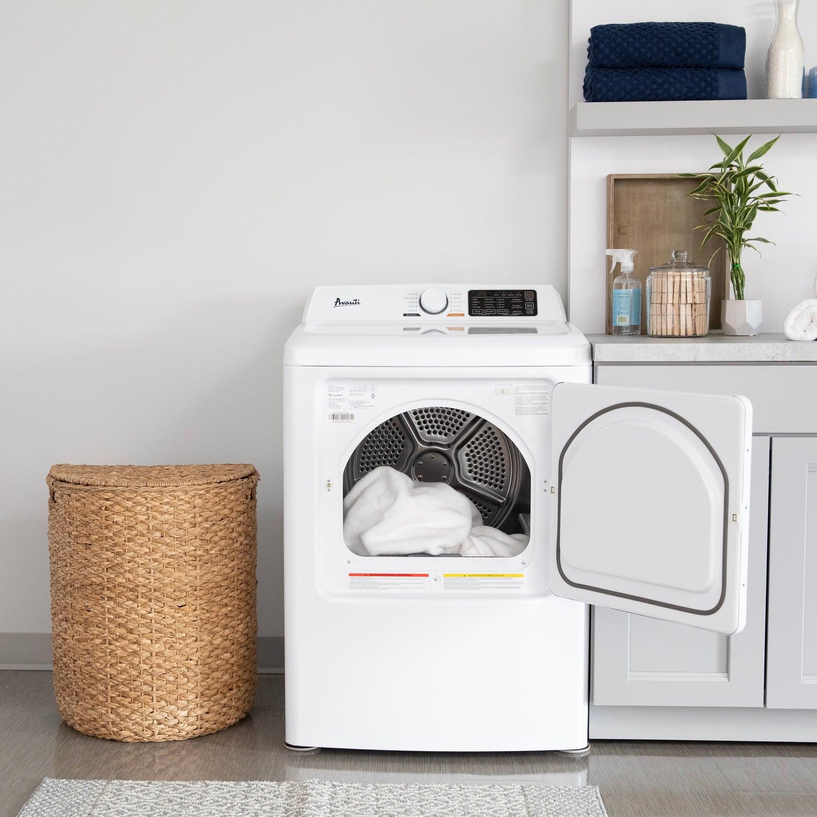 Avanti 7.0 Cu. Ft. Front Load Electric Clothes Dryer - White | Large Capacity Energy Efficient Dryer | Perfect for Apartments, Laundry Rooms & Small Spaces