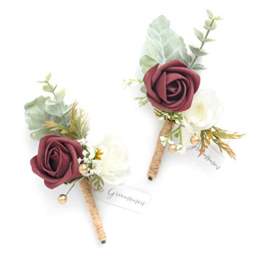 Red-burgundy & Baby Breath
