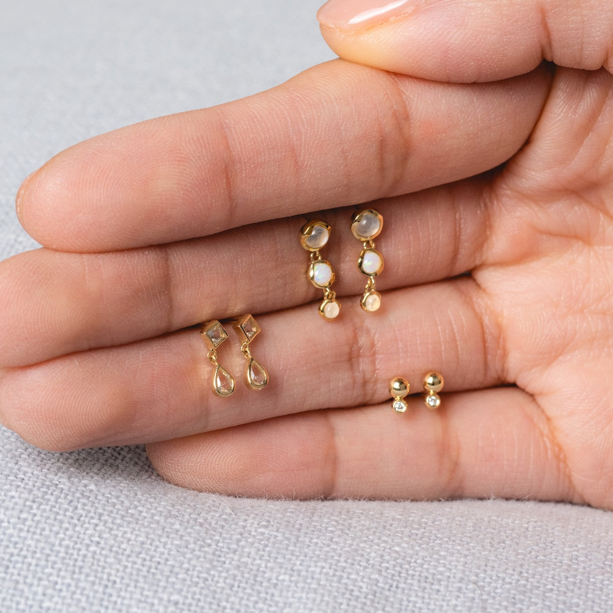 Solid Gold Diamond Dawn Ball Studs - 14K Yellow Gold Earrings for Women, Minimalist Stud Earrings for Everyday Wear | Perfect for Work, Parties & Special Occasions