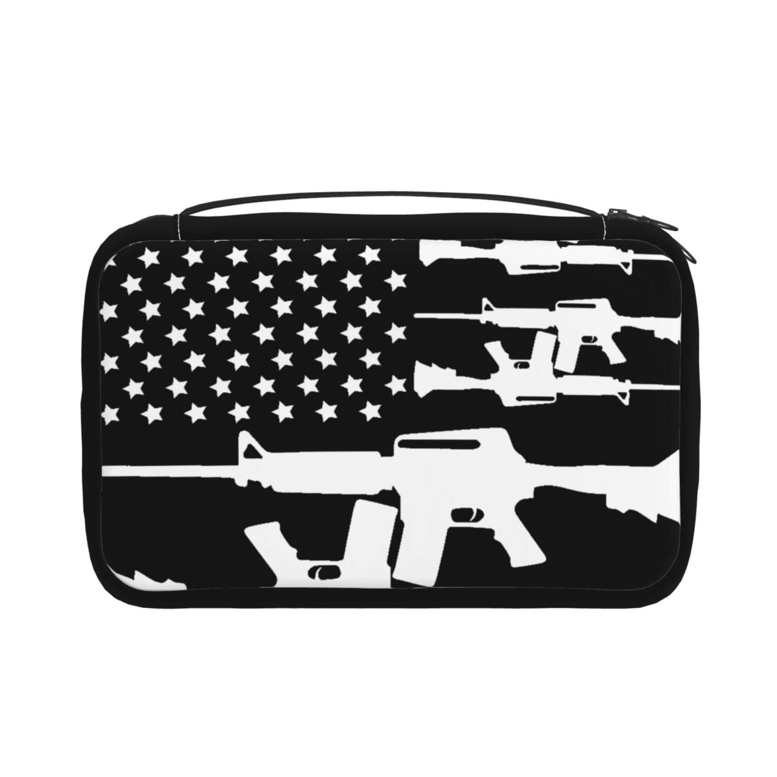 AR-15 2nd Amendment Gun Rights Hanging Travel Toiletry Bag - Large Capacity Cosmetic Storage Organizer for Travel, Camping & Range Days