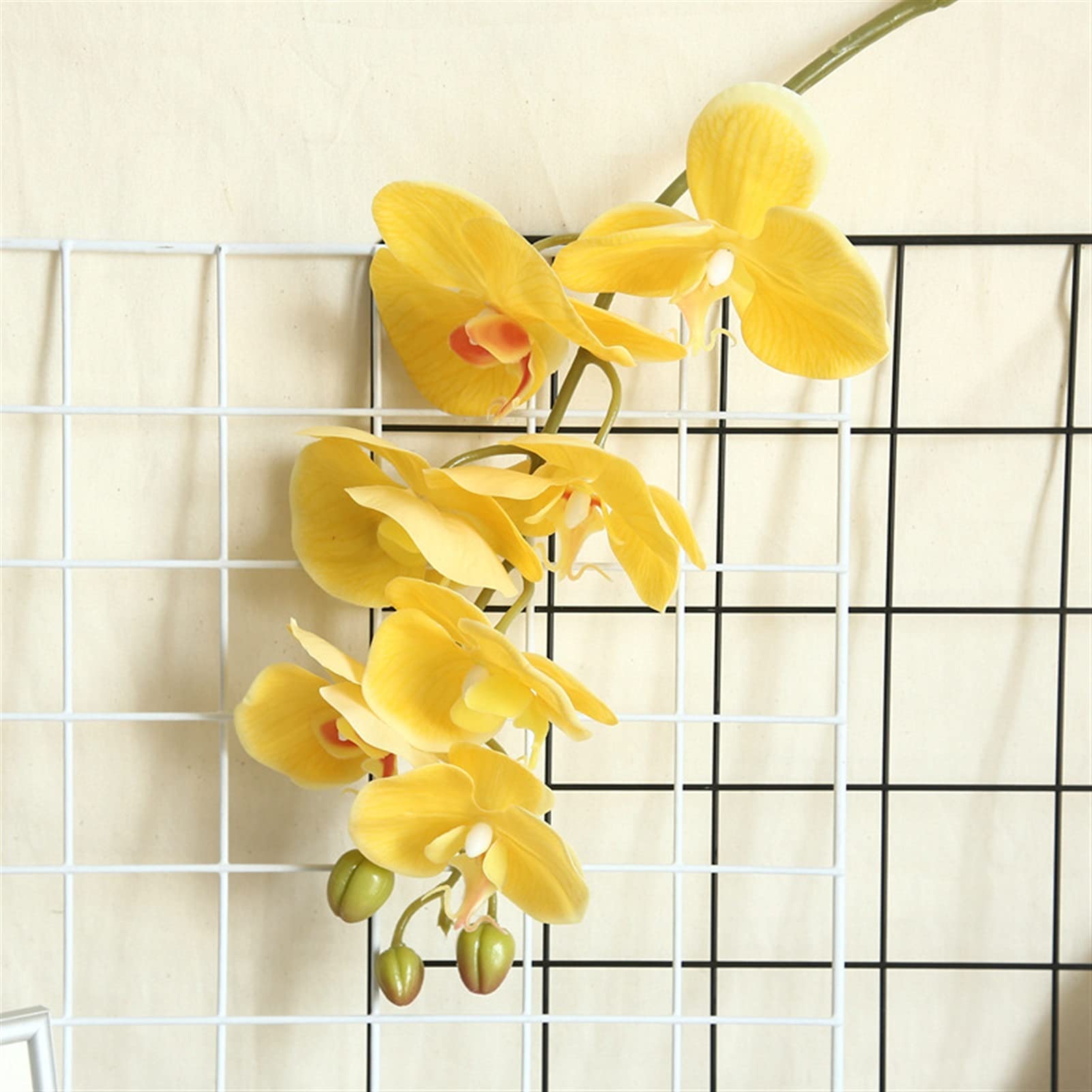 SJWA 83cm Artificial Phalaenopsis Orchid Flowers - Realistic Fake Plants for Home Decor, Wedding Bouquets, Wall Arrangements, Bonsai & INS Style Decorations (Yellow) - Perfect for Living Room, Bedroom, Office & Event Centerpieces