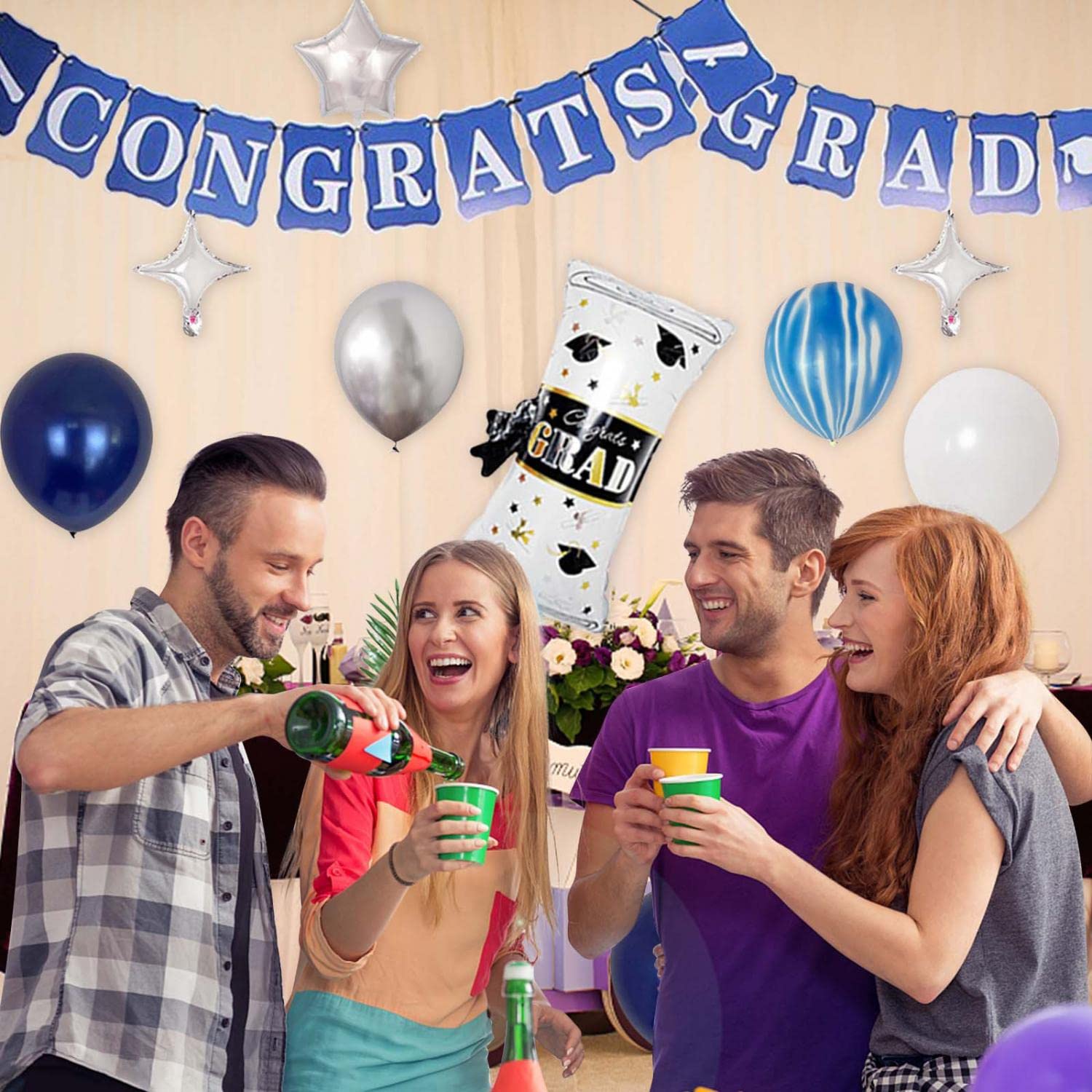 2022 Graduation Party Supplies Kit - Congrats Grad Decorations, Balloons & Party Favors for Graduation Ceremony, College & High School Celebrations