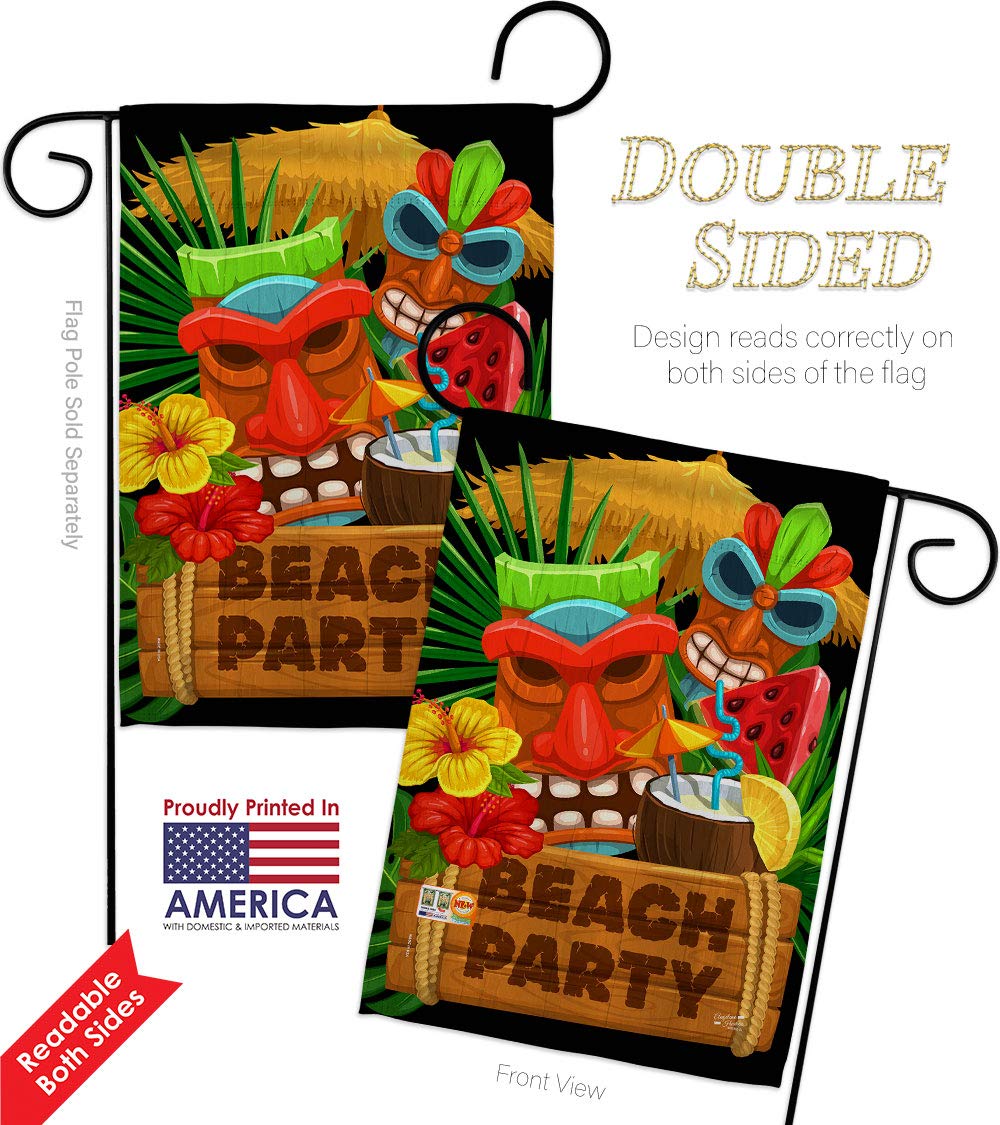 Tiki Party Beach Flag Set - Tropical Coastal Decor for Outdoor Summer