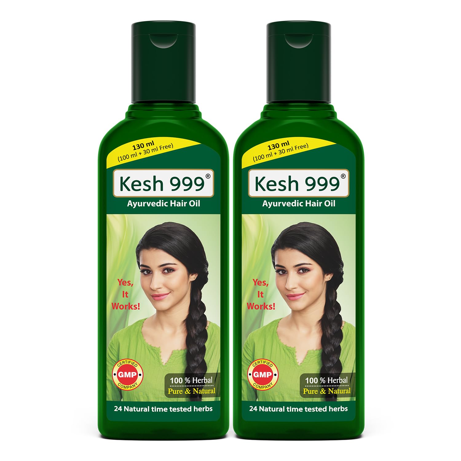 Kesh-999 Ayurvedic Hair Oil for Hair Growth & Anti Hair Fall - 100% Natural Herbs Extract - Daily Nourishing Treatment (Pack of 2) | Perfect for Dry, Damaged Hair & Scalp Care at Home