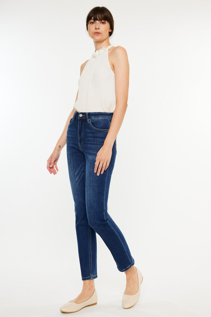 Adaline Essentials High Rise Slim Straight Leg Jeans for Women - Comfortable Stretch Denim Pants for Casual Wear, Office & Everyday Outfits