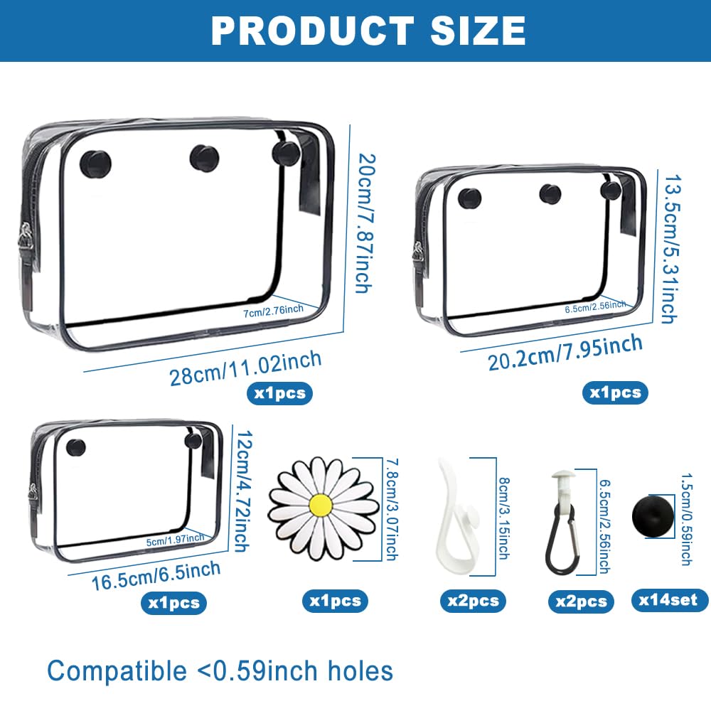 8-Pack Bogg Bag Accessories Set - Clear Pouch, Hooks & Charm for Beach & Travel