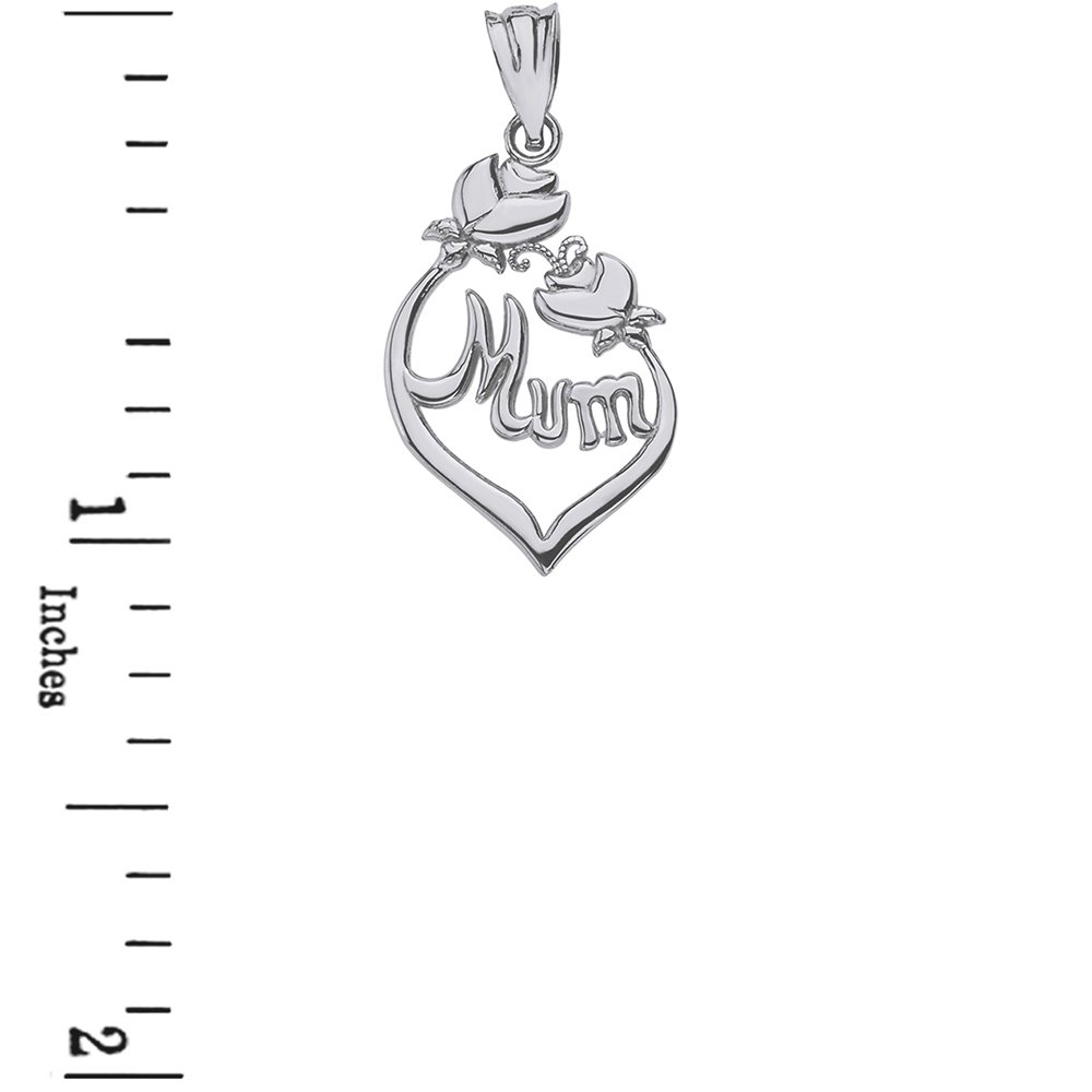 925 Sterling Silver Rose Buds Script Mum Charm Pendant Necklace for Women - Elegant Gift for Mother's Day, Birthday & Anniversary - Perfect for Everyday Wear & Special Occasions