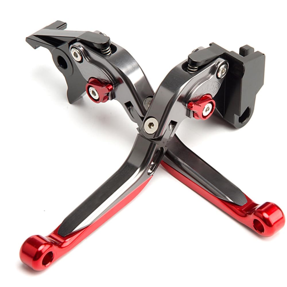 ESPEEDMTC CNC Aluminum Alloy Adjustable Brake Clutch Lever for Honda Monkey 125 2019-2022 - 6-Stage Length Adjustable, Foldable Design, Red - Perfect for Motorcycle Customization & Off-Road Riding
