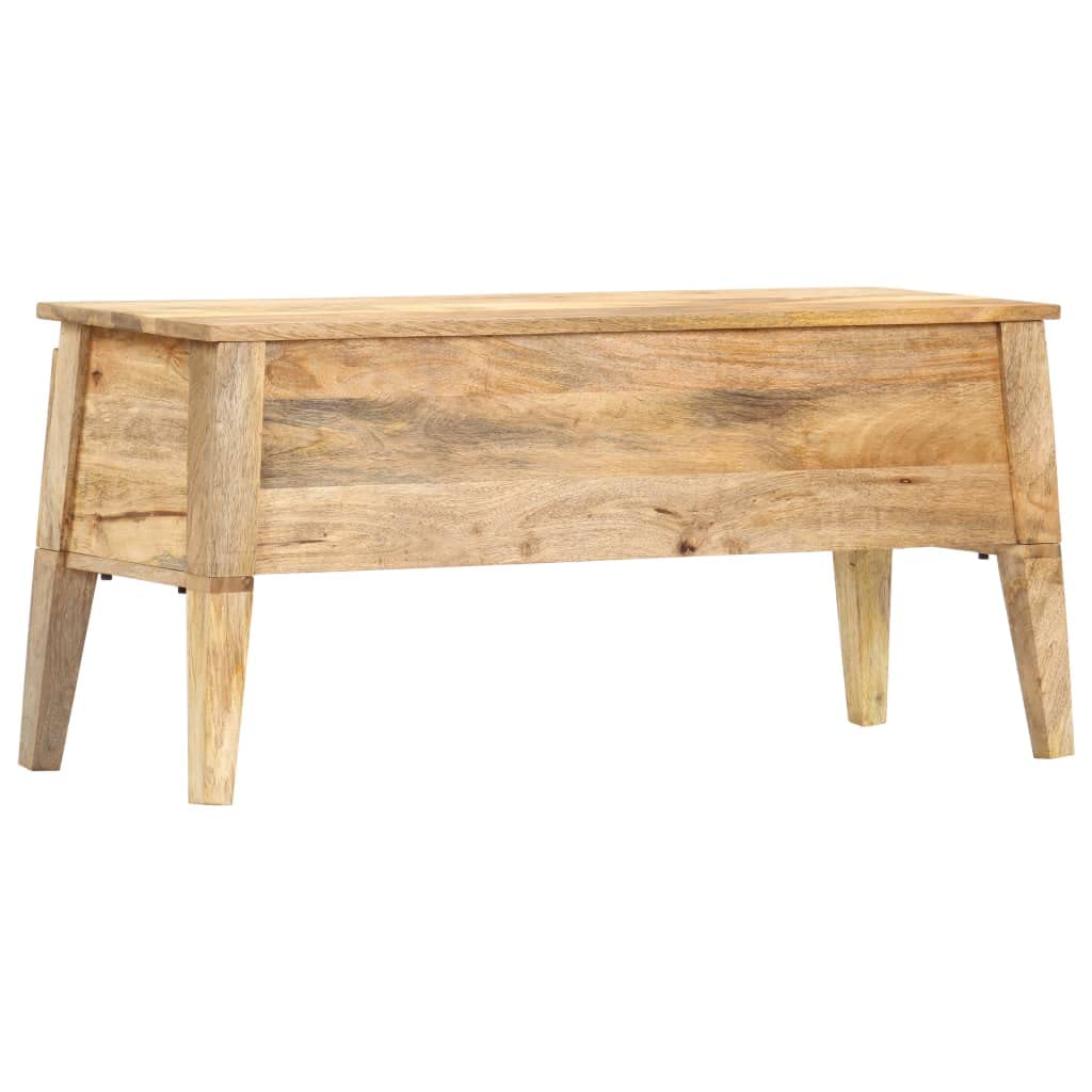 vidaXL Solid Mango Wood Storage Bench - Rustic Indoor Hallway Furniture with Ample Storage Space, Brown Bohemian Wooden Storage Box for Living Room, Bedroom, Entryway | Perfect for Home Organization, Shoe Storage & Seating